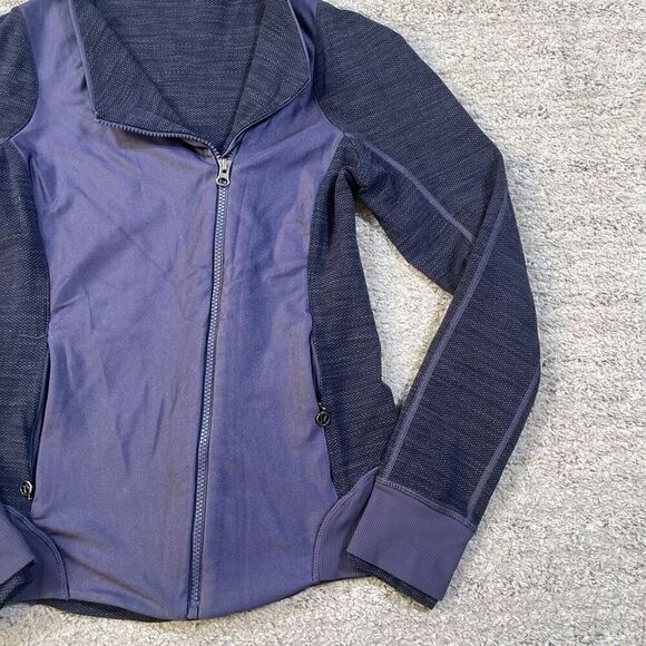 Lululemon Purple Fitted Athletic Zip Up Asymmetrical Jacket - Picture 2 of 6
